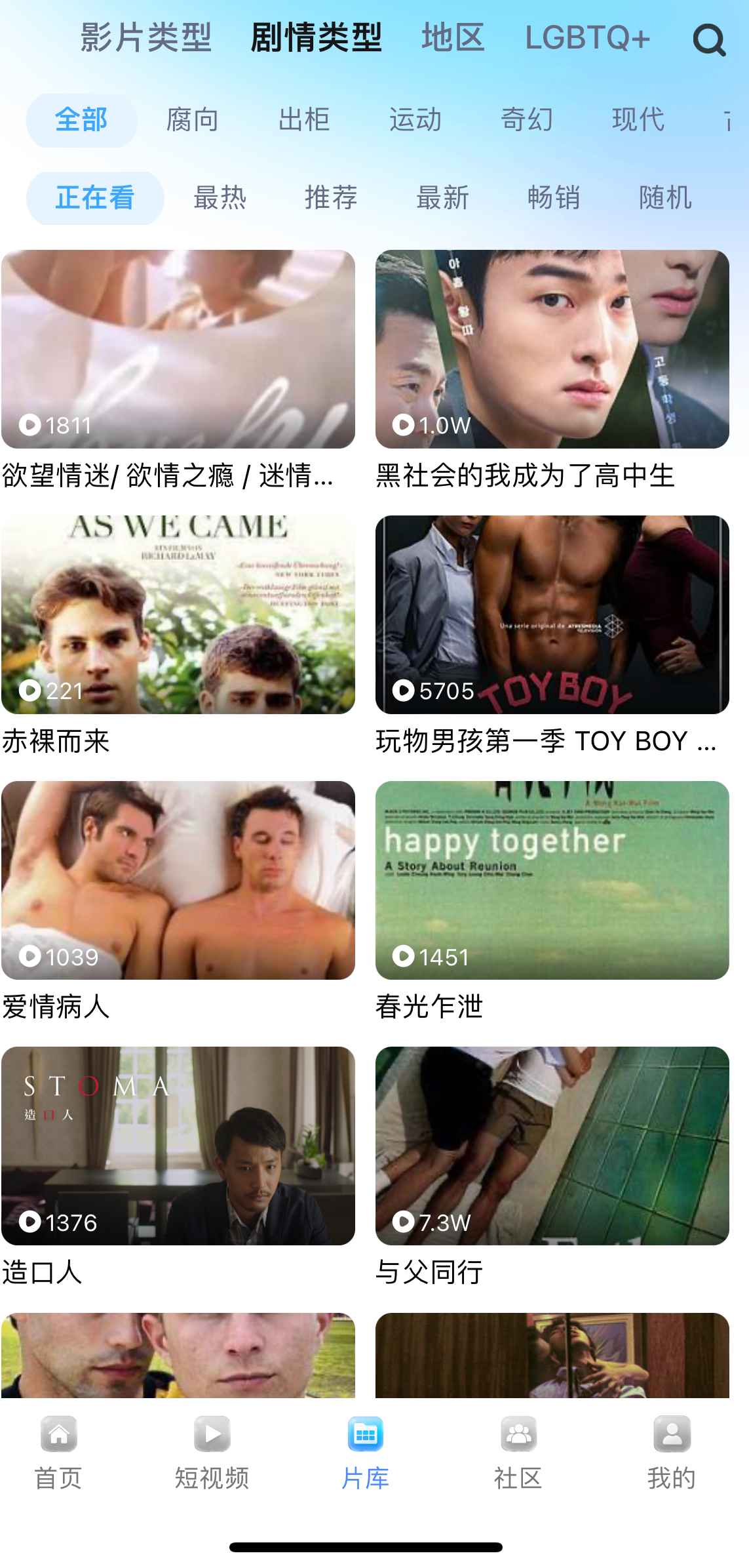 小蓝Blued片库剧情类型分类